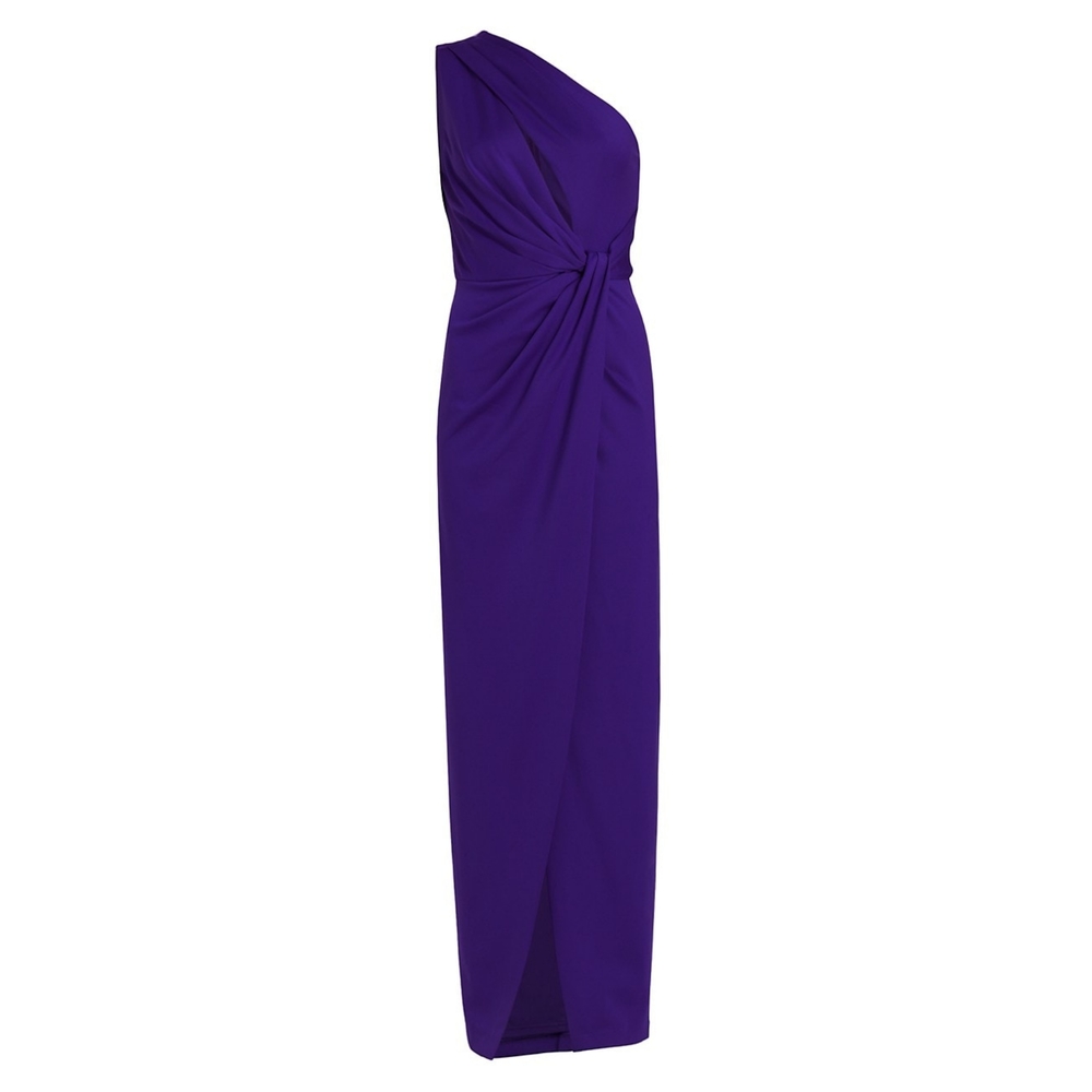 Halston Celeste One-Shoulder Scuba Gown size 10 - Picture 5 of 5